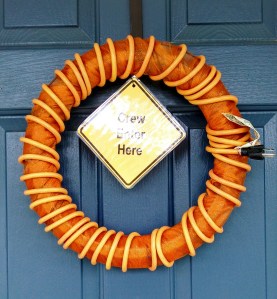 Orange cord wreath